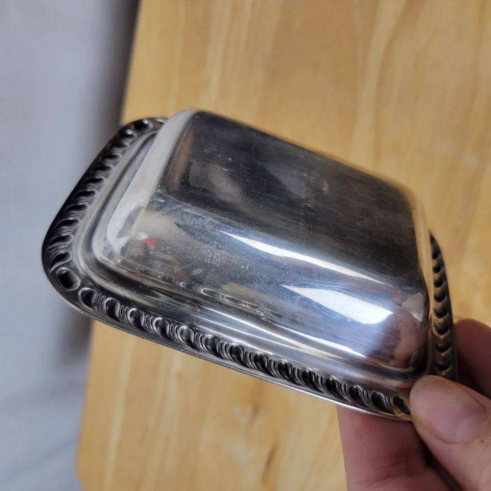 Vintage 1940s Canterbury Silverplate Trinket Tray Small Soap Dish Catchall